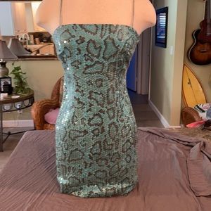 Cynthia Rowley Sequin Snakeskin Mini-Dress